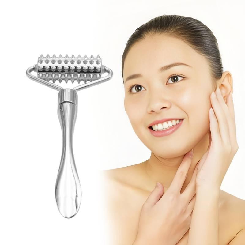 Premium Metal Eye Cream Roller Massager With Microneedle Design For Facial Beauty