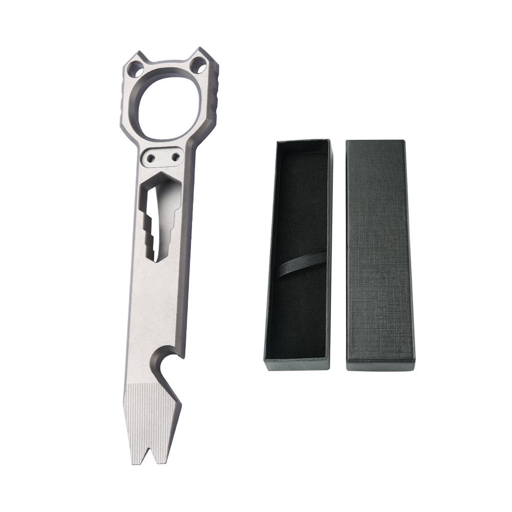 Titanium Alloy Multi-Tool: Outdoor Crowbar, Self-Defense, Bottle Opener, Wrench, EDC Gadget.