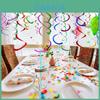 Vibrantes 6 peças Espirais Giratórias Multicores Penduradas Para Deslumbrantes Celebrações de Aniversário e Casamento