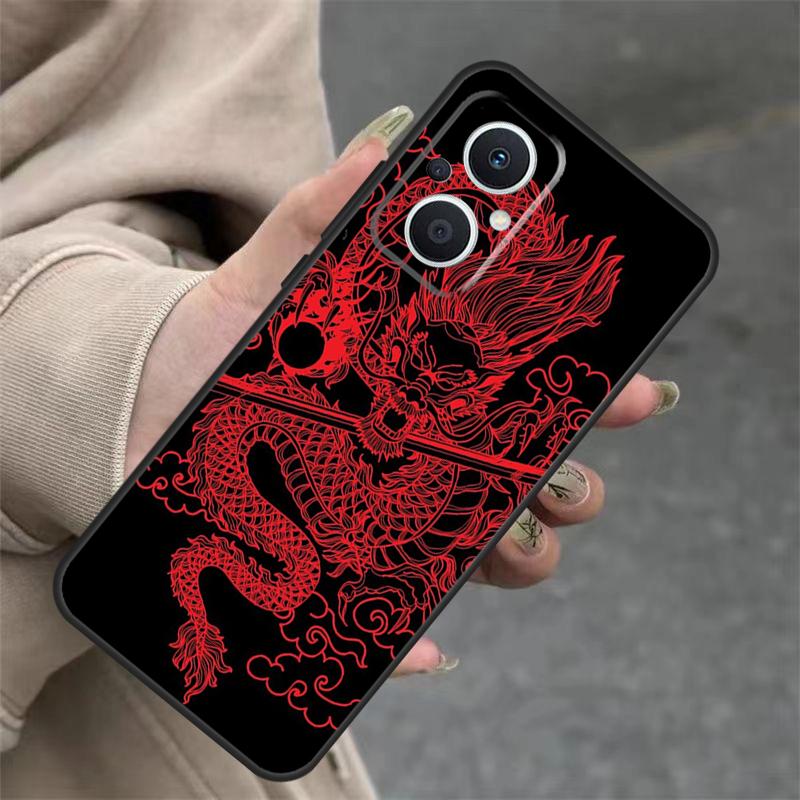 Ancient Japanese Dragon Case For OPPO Reno 14F 13F 12F 11F 10 12 13 14 Pro 7 8 Lite OPPO Find X5 X6 X8 X9 Pro Cover