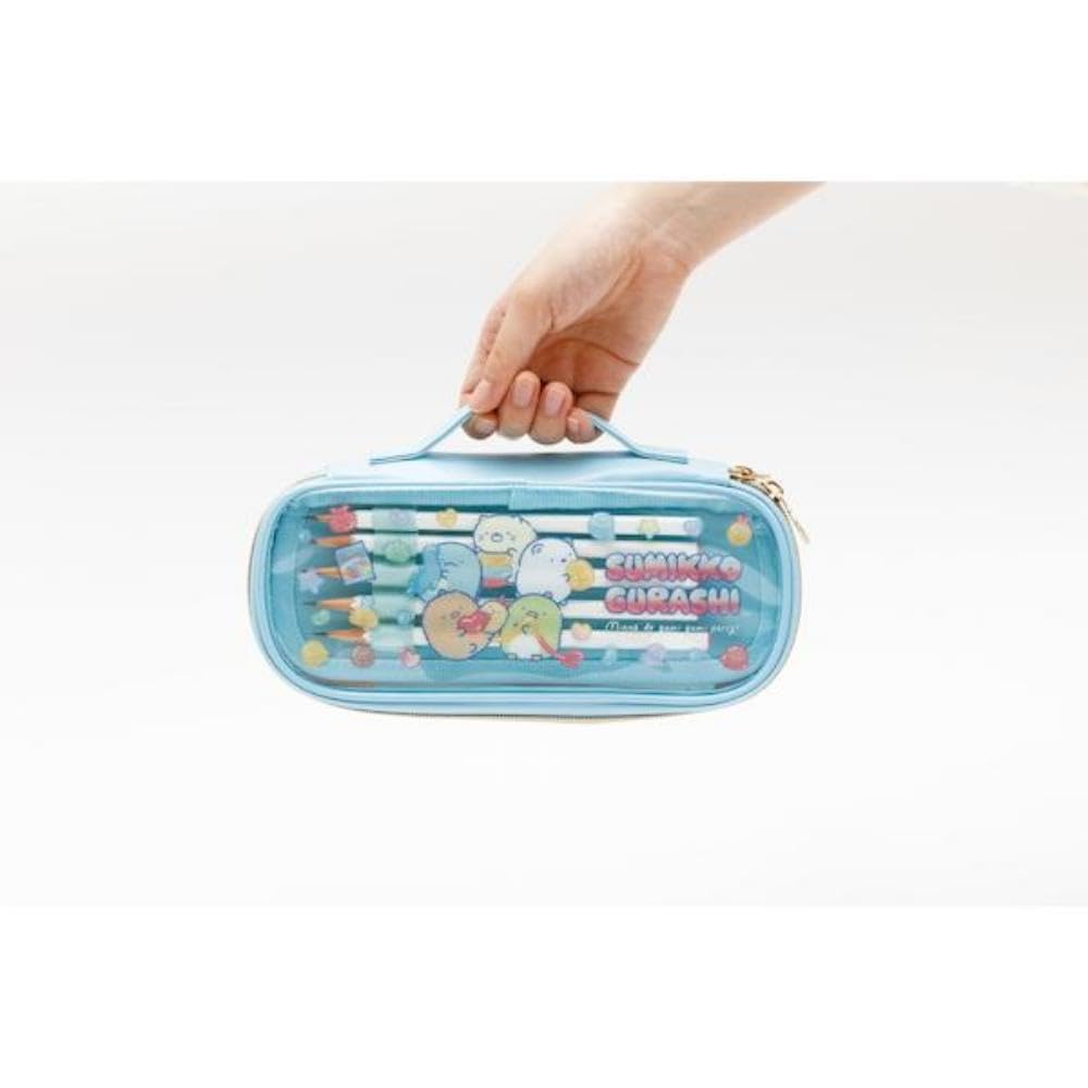 Sumikkogurashi Pen Pouch Blue PT21301 H110 x W240 x D40mm San-X Size Approx.