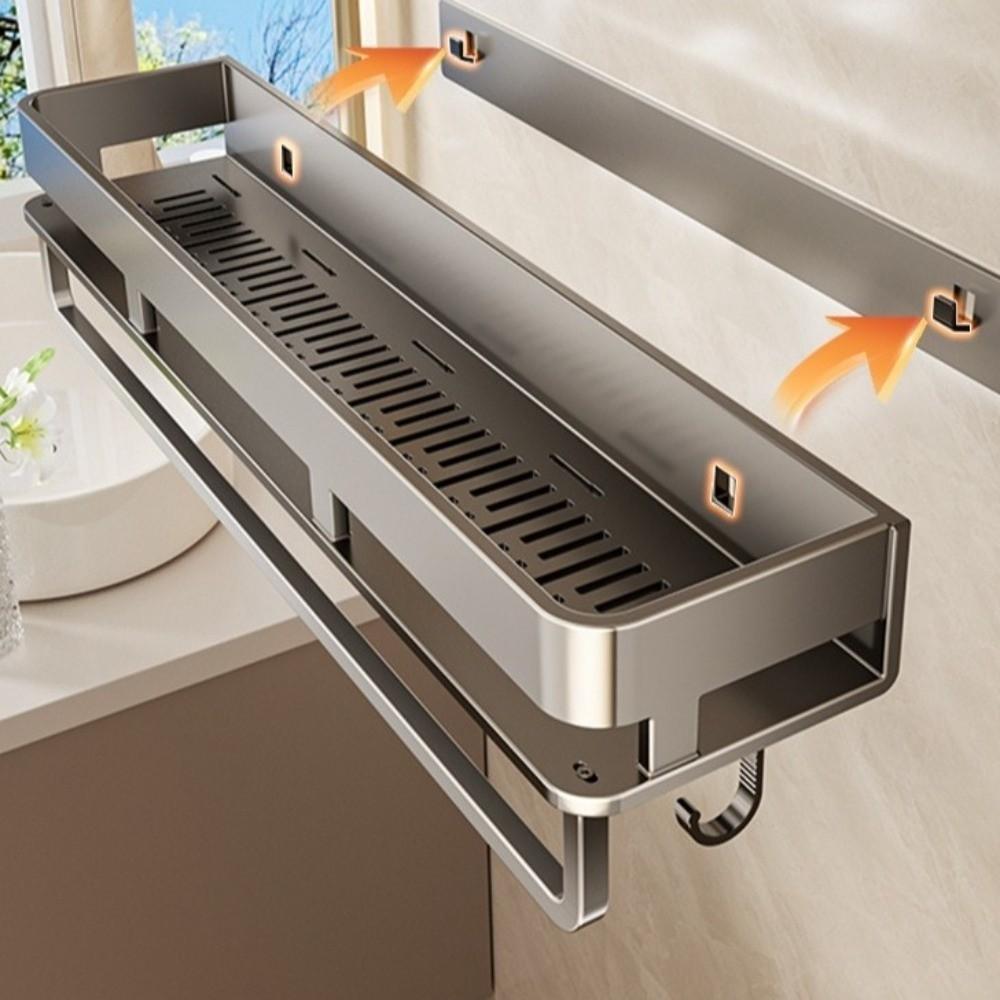Rustproof Wall Shelf Wear-resistant Shower Storage Rack Easy To Install Organizer Rack  Apartment