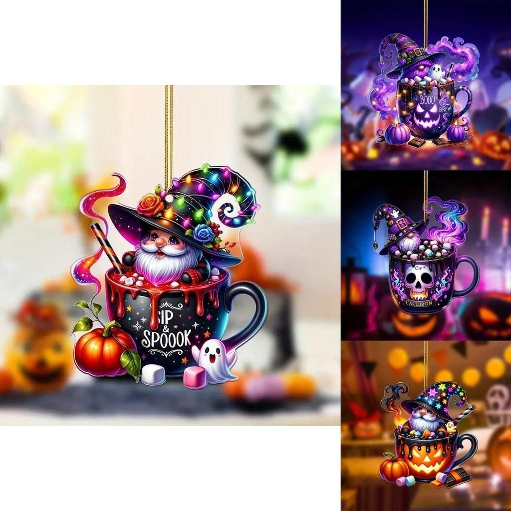 Acrylic Candy Santa Claus Design Halloween Car Pendant With Retro Style For Interior Decor