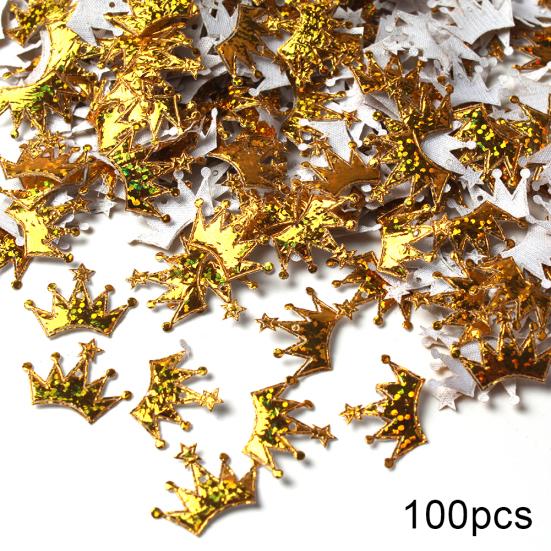 

100шт Рождественская Корона Год Форма Конфетти Новый Стол Свадьба Рассеять золотистый