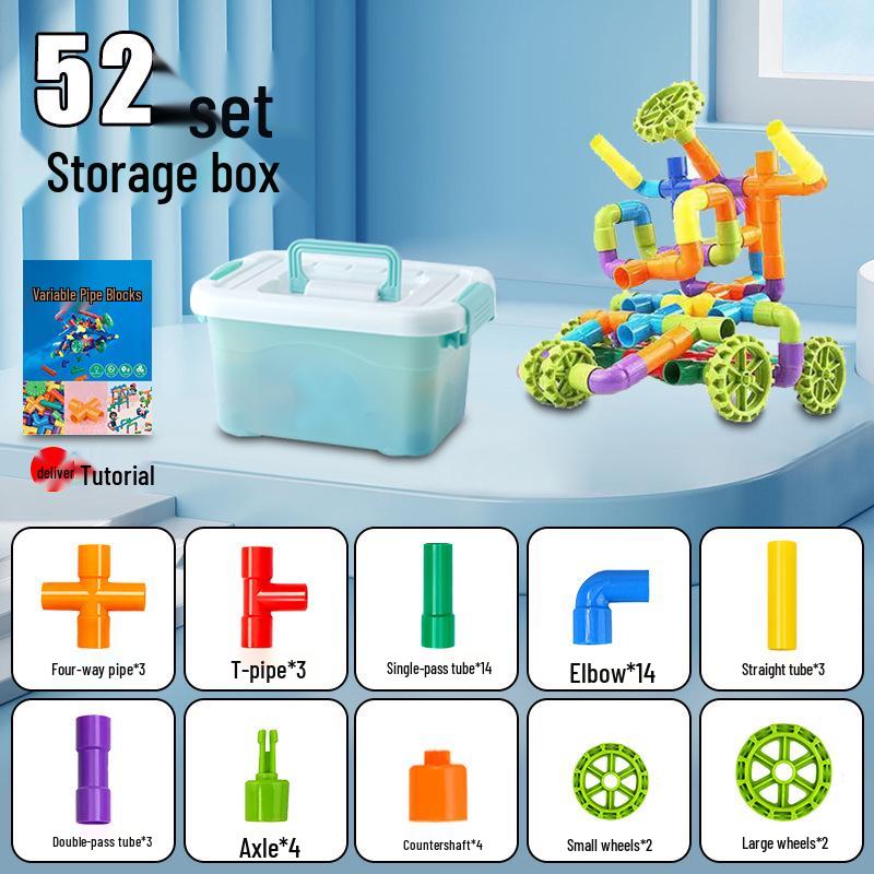 Children's Educational Interlocking Building Blocks - DIY Water Pipe Assembly Toy for Early Learning