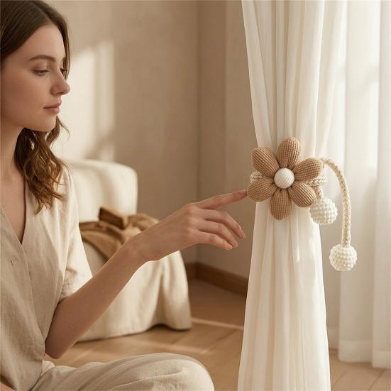 Flower Curtain Tieback Boho Stylish Decorative Curtain Flower Curtain Holdback Holder for Living