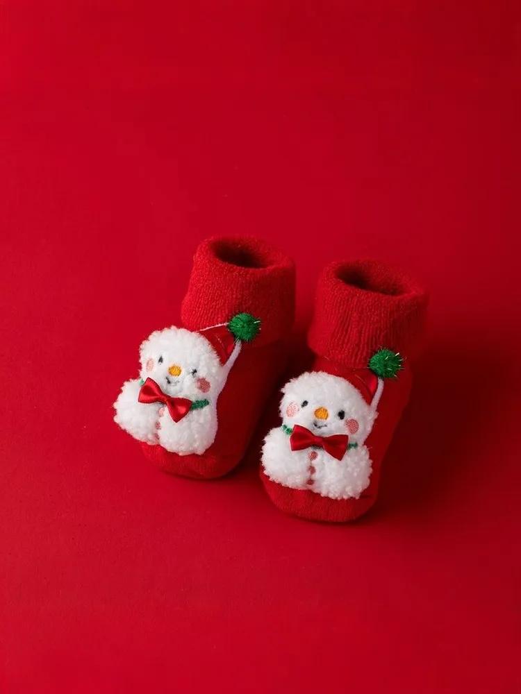 

Різдвяні шкарпетки Товсті теплі дитячі шкарпетки Зимові бавовняні шкарпетки M червоний