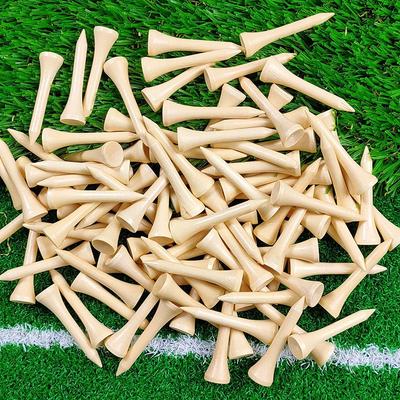 100-Pack Clear Varnished Wooden Golf Tees 