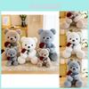 Großer Rosen-Teddybär Plüschtier Valentinstagsgeschenk Weiche Stofftierpuppe für Mädchen Niedliches Hochzeitsgeschenk