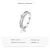 Modian Real 925 Sterling Silver Double Deck Line Fashion Clear CZ Rings For Women Luxury Wedding Jewelry