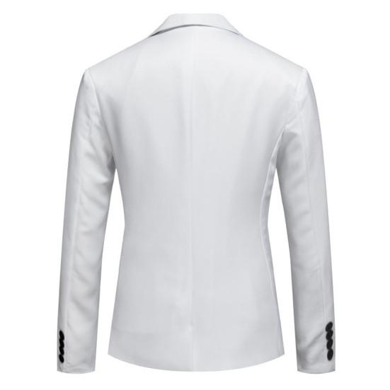 Dressjakke for menn Formell forretningsstil Cardigan med én knapp Slim Fit Langermet nedtrekkbar krage Ensfarget Groom Groomsman Bryllupsdressjakke