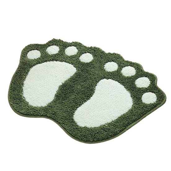 Tapete de chão em forma de pés, antiderrapante, poliéster, prático, armazenamento, capacho para porta de dormitório