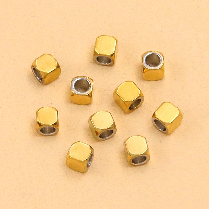 Gold & Stainless Steel Spacer Beads - 2 Colors, 6 Sizes - Rectangular Jewelry Accessories for Necklaces & Bracelets