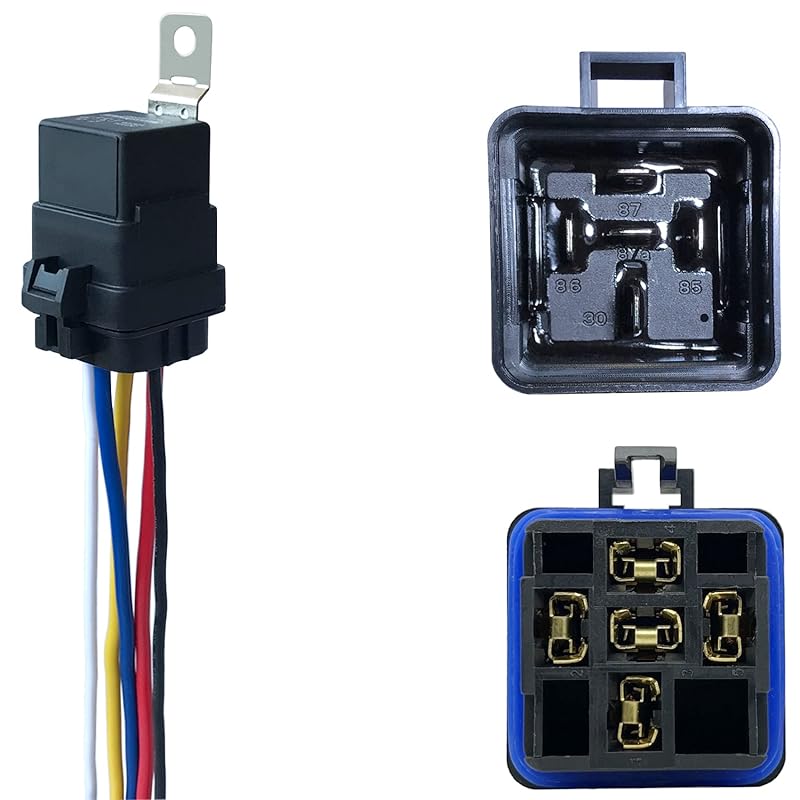 Irhapsody 1 Pack 40/30 AMP 12V DC Waterproof Relay Kit With Heavy-Duty Pigtail, 5-PIN SPDT Automotive Relay 1 Pack