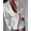 Women Suit Coat European and American New Women Clothes's White Waist Blazers