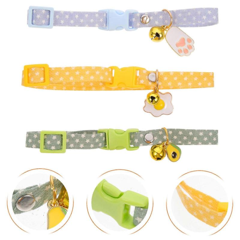 Cat Collar Adjustable Decorative Kitten Collar 9Pcs Pet Supplies Kit