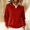 Women's Fashion Casual Button Down Long Sleeve Loose Fit Top