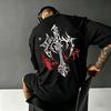 Classic Gothic Style T-Shirt Y2K, Printed, Oversized, Round Neck, Cotton, Harajuku, Summer 2026, for Men and Women