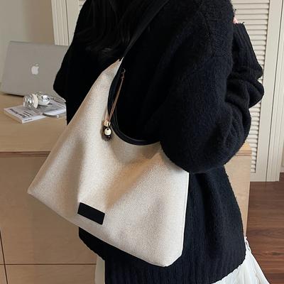 Korean Niche Design Women's Bag Versatile New Large-capacity Canvas Tote Bag One-shoulder Armpit Bag Trendy