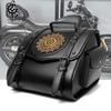 Retro Harley Motorcycle Tail Bag Pu Leather Large Capacity Knight Rear Seat Luggage Bag Modification Accessories