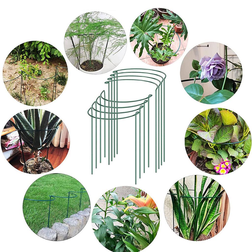 10-pak ogrodowych palików do łączenia roślin, półokrągła klatka i podpora dla piwonii, metalowy pierścień podporowy do ogrodu, podpora do roślin wewnętrznych i zewnętrznych