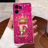 Fashion Initial Letter Crown Couple Case For Honor Play 60A 5G / Honor X6d 5G Transparent TPU Silicone Shockproof Soft Casing
