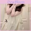 French Sweet Bowknot Sleeveless Dress With Knit Fabric For Summer Casual Wear