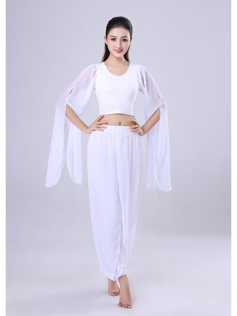 Dámský pohádkový šifonový crop top set na tanec a cvičení jógy