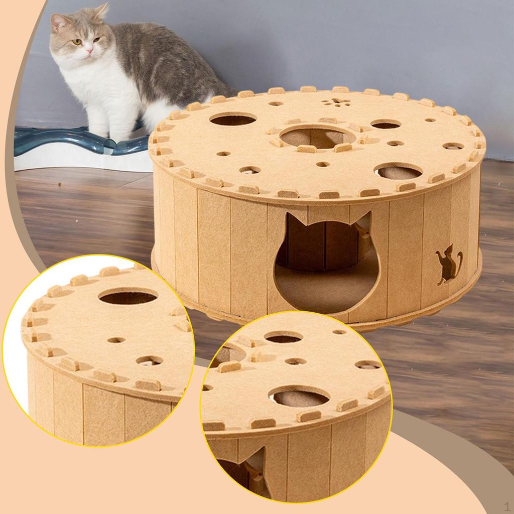 Pet Cat Tunnel Bed Activity Center Comfortable Warm Kitten Tube Nest for Bunny Small Medium