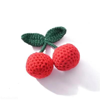 Gestrickte Wollgarnhaken, Weben, DIY-Ornamente, Bastelbedarf, Kleidung, Hut, Schuh, Schlüsselanhänger, Ohrring, Dekor, Anhänger, 10 Stück, Kirsche