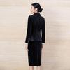 Women's Corduroy Professional Blazer & Skirt Set