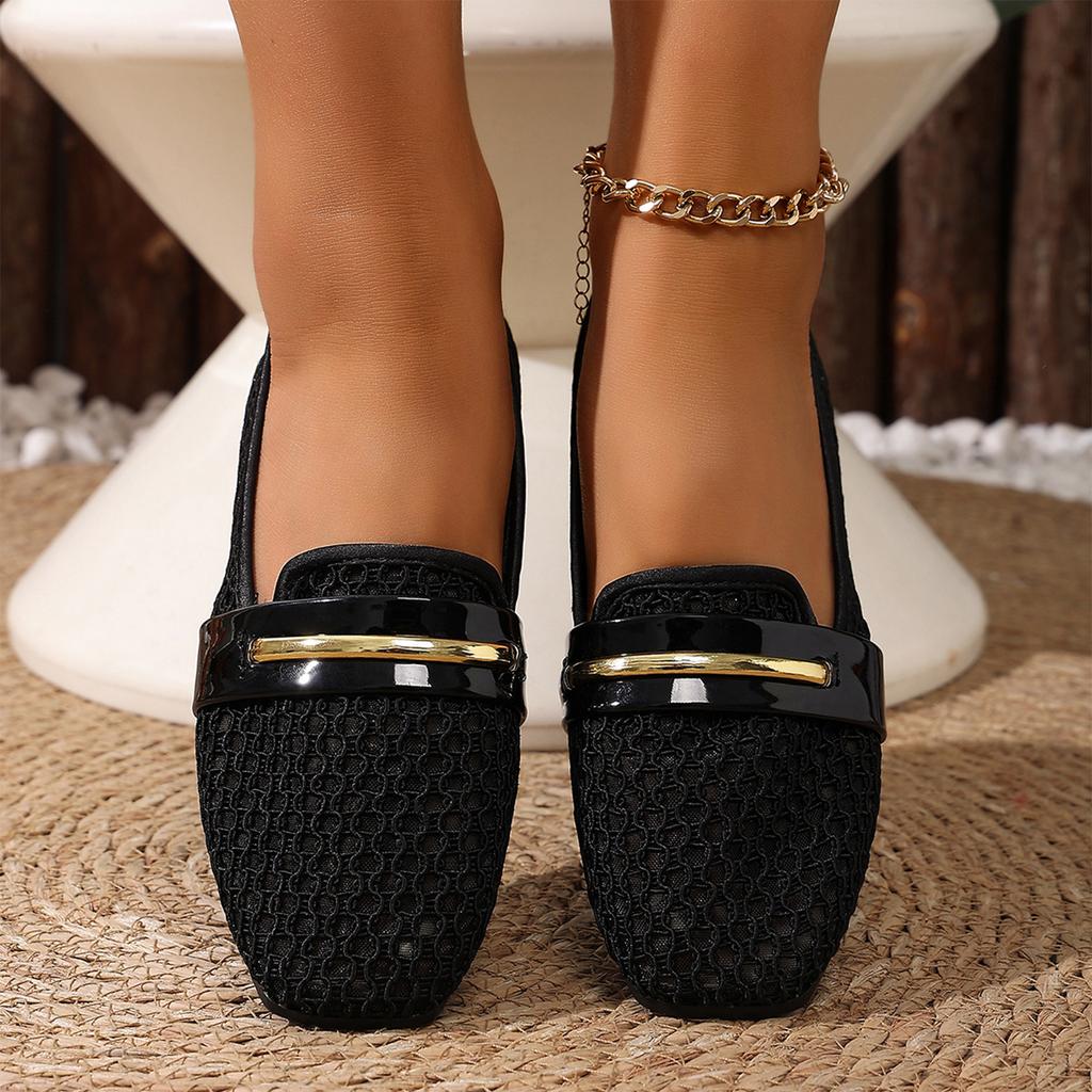 Women's Summer Casual Slip On Flats Breathable Woven Mesh Loafers Lightweight Comfortable Walking Shoes
