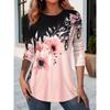 Spring and Autumn Round Neck Floral 3D Printed Top Fashionable Casual Long Sleeved Women's T-shirts