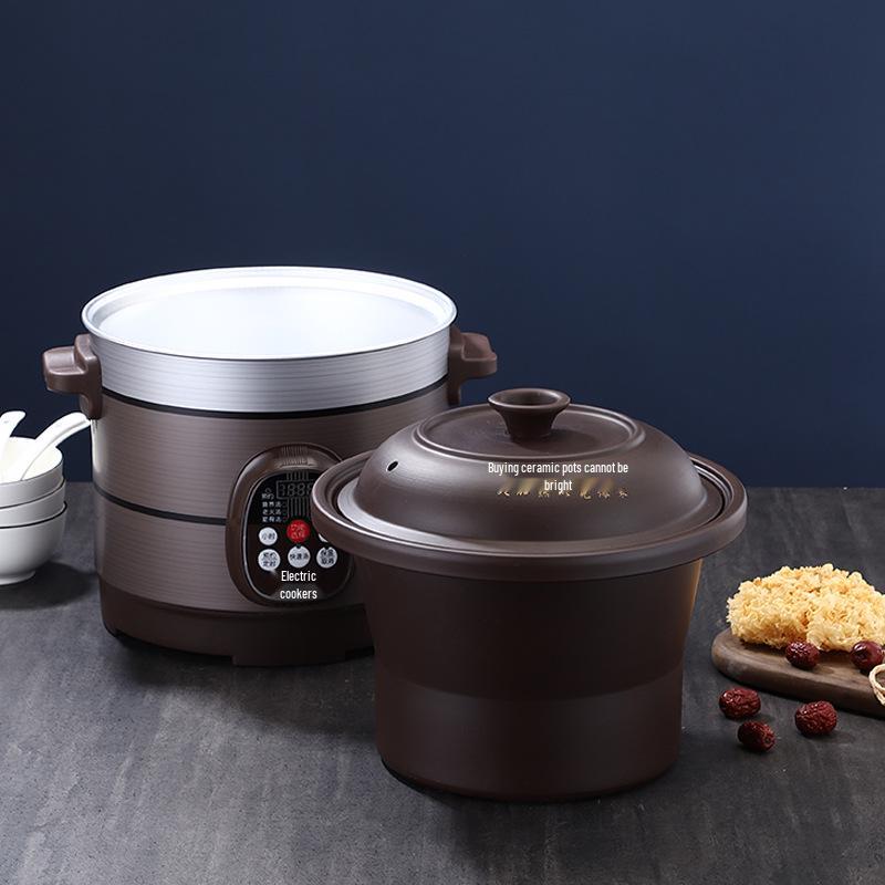 Automatic Purple Clay Slow Cooker: Multi-Function Soup, Porridge & Baby Food Pot