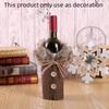 1Pc Christmas Wine Bottle Cover With Plush Collar,Polyester Wine‑Bottle Sleeve for Holiday Party,Home Decoration