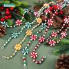Christmas Candy Peppermint Red Green Beaded String Hanging Xmas Tree for Fireplace Wreath Home Decor Party Supplies