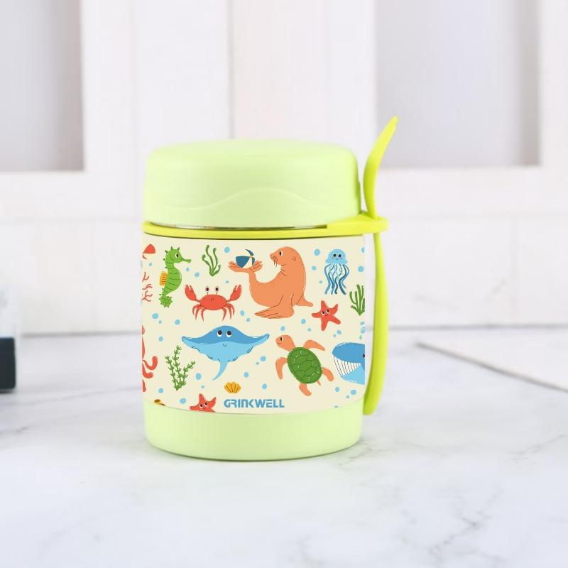 1 Stück 10,14 oz Edelstahl-Lunchbox mit Gabel, Studenteneintopf, Kleiner Suppentopf, Thermosbecher, Geeignet für Reisen im Freien und Camping