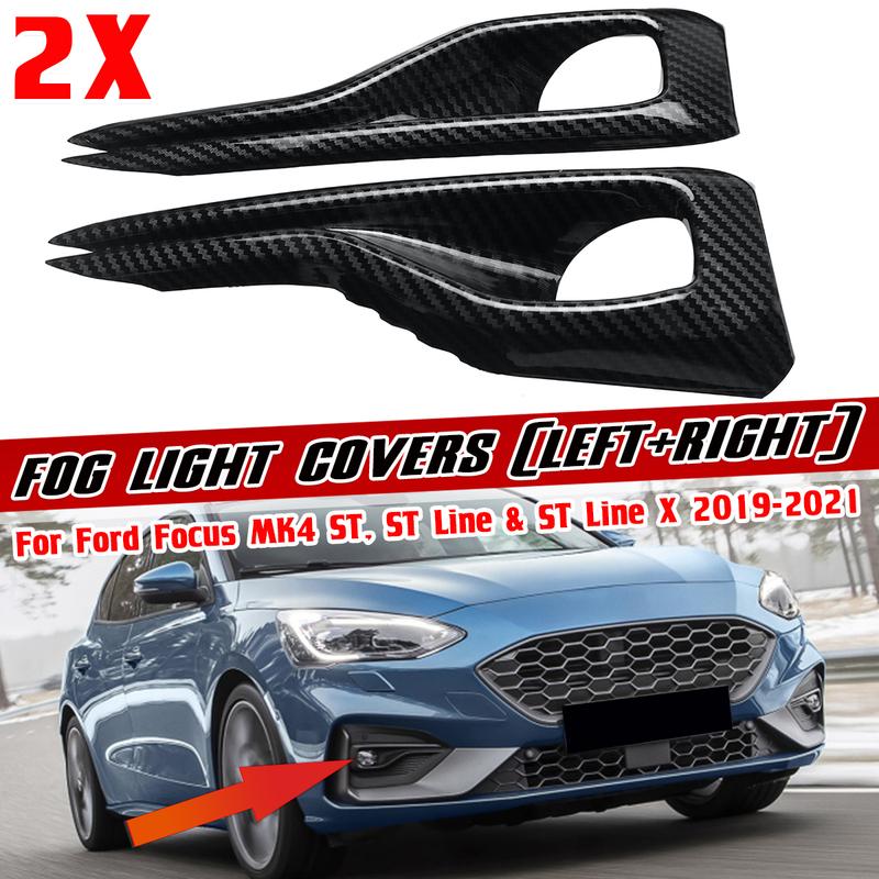 Pair Fog Light Cover Fog Lamp Eyebrow Trim Strips For Ford Focus MK4 ST, ST Line & ST Line X - Car Styling Accessories