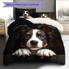 Black Border Collie Pattern Bedding Home Decoration Birthday Gift (1 * duvet cover + 2 * pillowcase, without core)