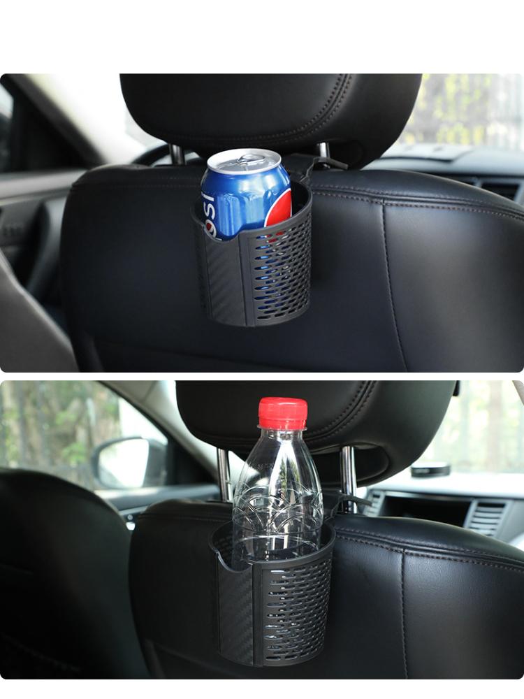 Multifunkční držák nápojů a mobilního telefonu do auta, přední opěrka hlavy, opěrka zad, úložný regál, přenosný držák na vodu