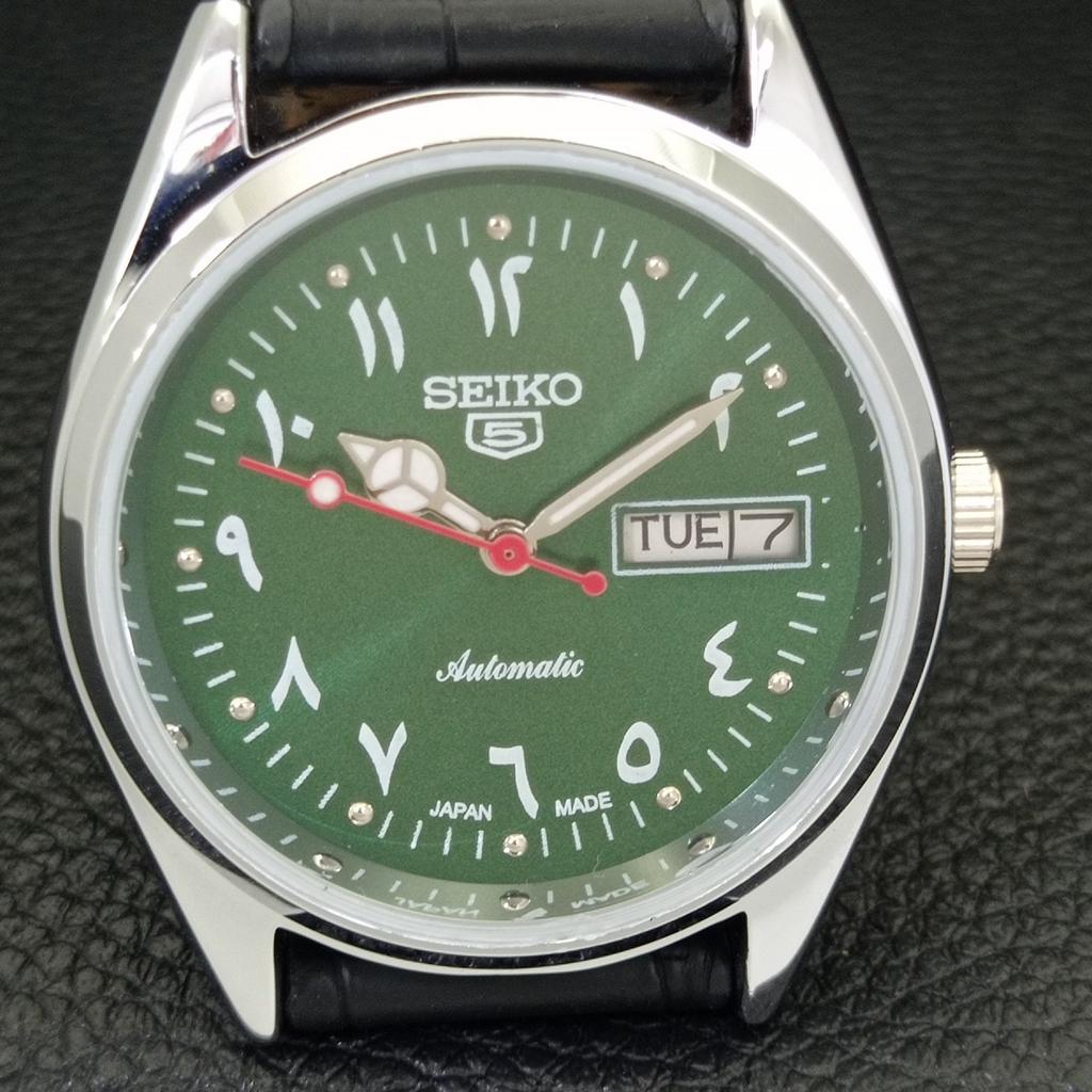 VINTAGE REFURBISHED SEIKO 5 AUTOMATIC 6309A JAPAN MENS GREEN WATCH a441190-4 Sk-a441190