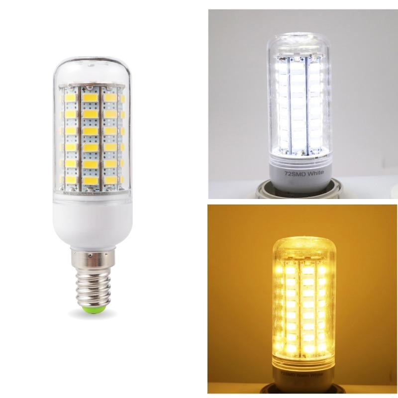 E27 Screw LED Corn Super Bright Light Bulb 72LEDs 5730SMD Light Bulb 220V Fixture Home Chandelier Candle Light Bulb Set 6000K