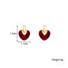 Wine Red Heart Stud Earrings for Women Sweet Lovely Small Earrings Colored Glaze Female Party Ear Decor femme orecchini