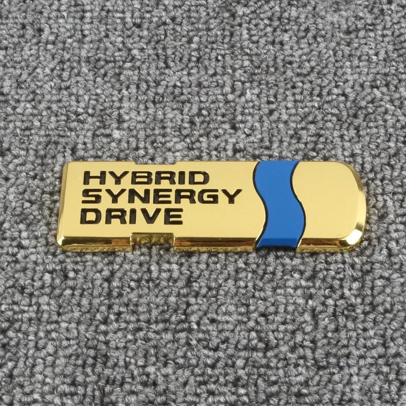 3D Metal HYBRID Logo Rear Emblem Decal Rear Trunk Side Fender Badge Sticker for Prius Rav4 Ranger Golf