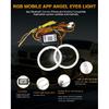 Qasim Angel Eyes Halo Rings Cotton Lights 12V 70MM RGB LED Universal for Car Scooter Motorcycle DRL Fog Light Turn Signal Light APP Bluetooth Control