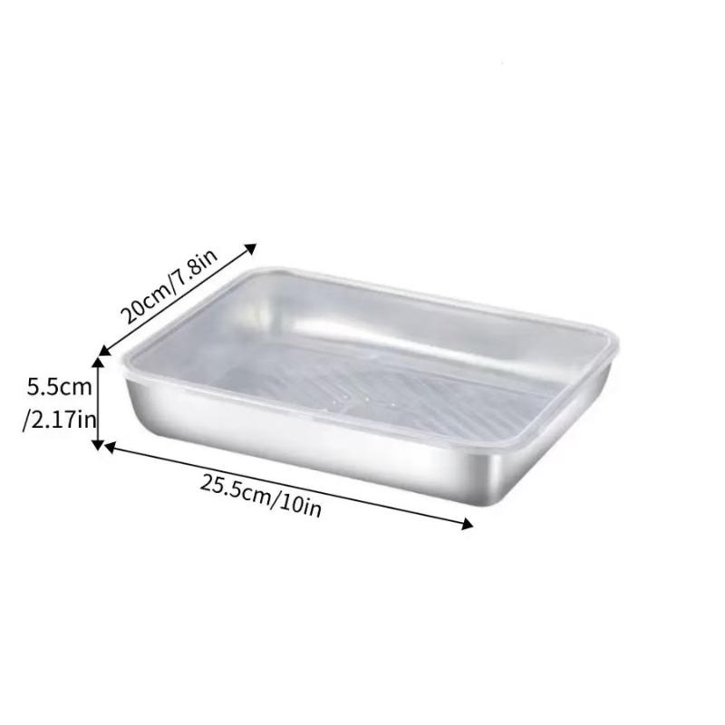 2/3/4/5 Peças Recipiente de Comida de Aço Inoxidável Caixa Com Tampa Grande Capacidade Armazenamento de Alimentos Caixa de Conservação Fresca Bandeja