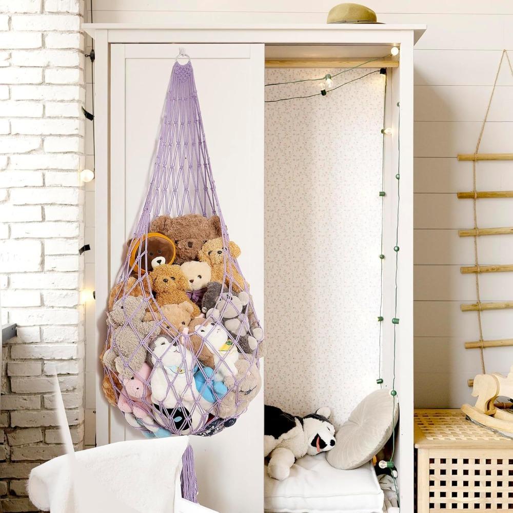 Wall Mounted Plush Toy Hammock INS Stuffed Doll Storage Holder Soft Hanging Net Organizer  Playroom