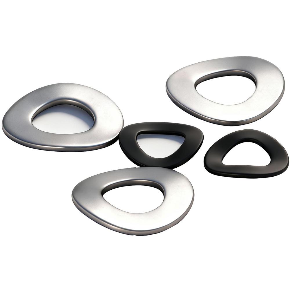 Three-Wave Washer Spring - 65Mn Steel/304 Stainless Steel, Corrugated, Wave Washer, M3-M30.