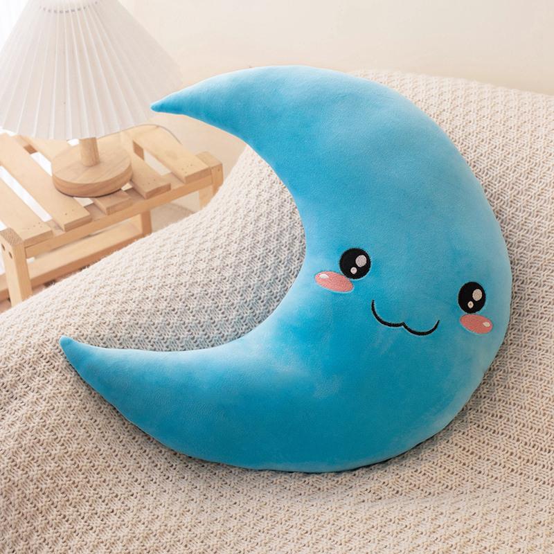 Cute Expression Moon Throw Pillow Plush Toy Doll Home Sofa Pillow Cushion Child Soothing Doll