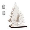 Christmas Tree Tabletop Wooden Decor with Colorful Lights , Holiday Desk Ornament for Festive Display